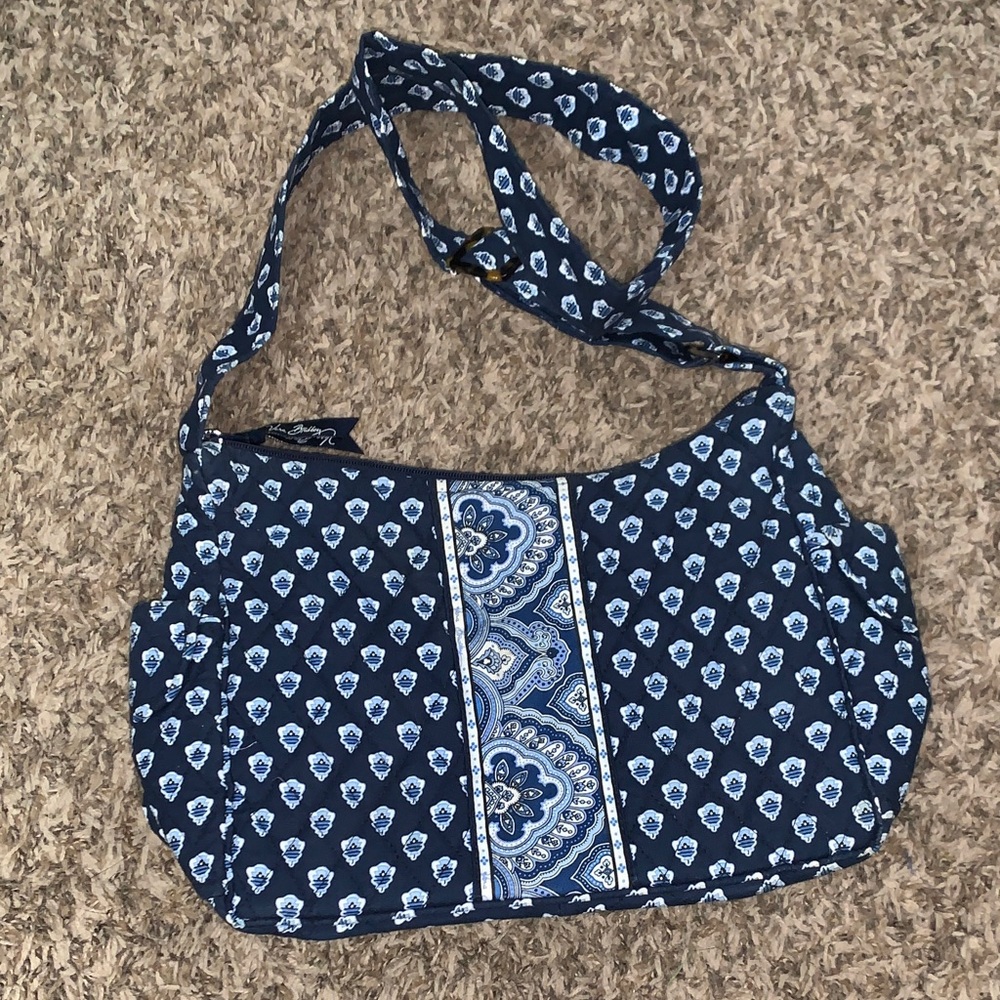 Vera Bradley Navy and White Patterned Shoulder Bag